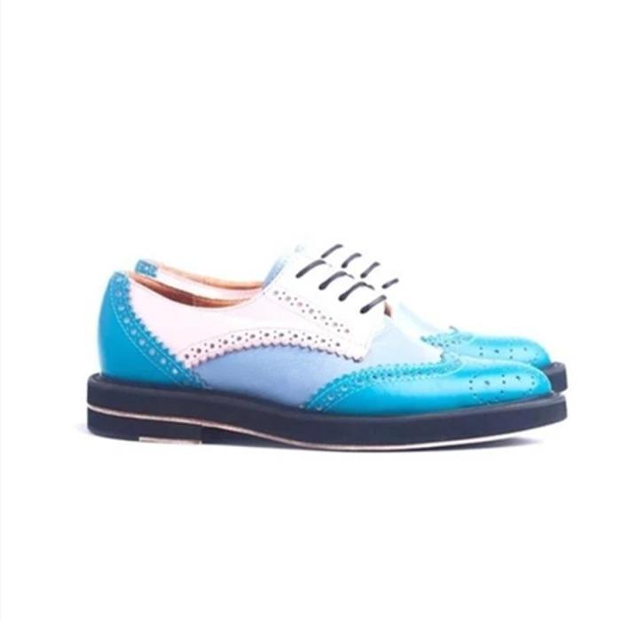 Fashion Luxury Lace Up England Casual Flats Shoes