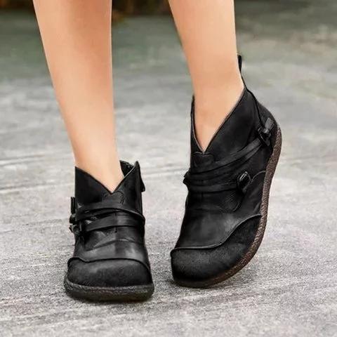 Flat Heel Spring Casual Pu Leather Boots