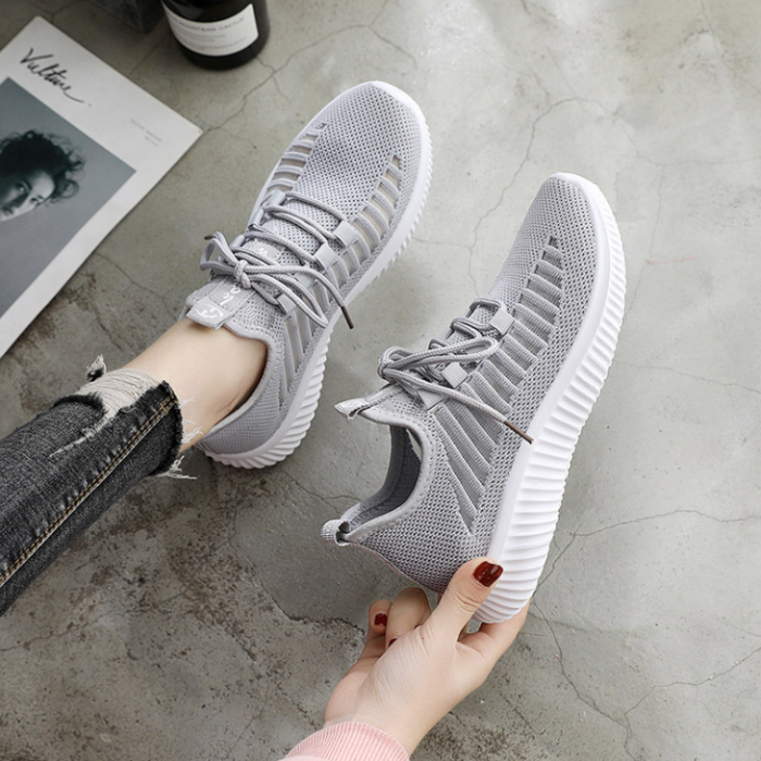 2020 New And Fashional Women's Net Surface Breathable Lace-Up Hollow Out Sneakers