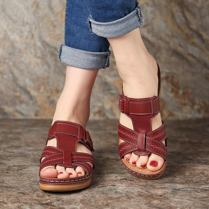 Peep Toe Platform Wide Fit Sldie Sandals