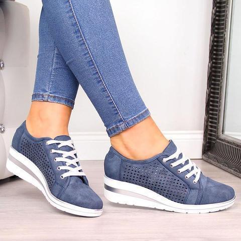 Fashion Hollow-out Wedge Heel Sneakers