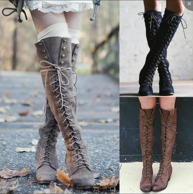 Bandage Thigh-high Boots Shoes