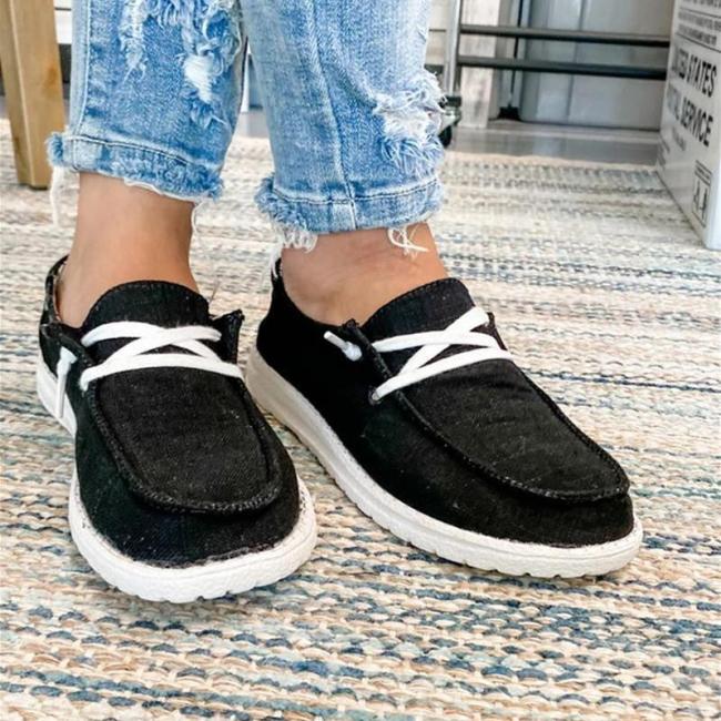 US 35.99 Women Classic Canvas Flat Low Top Slip on Loafers www