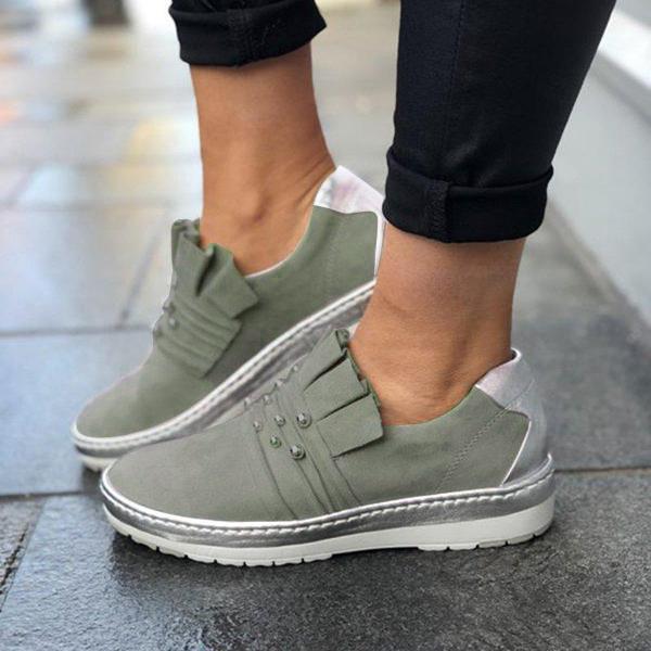 Casual Artificial Pearl Decoration Solid Color Sneakers