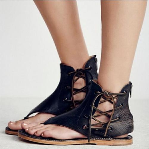 New Fashion Women Leisure Lace up Flat Sandals