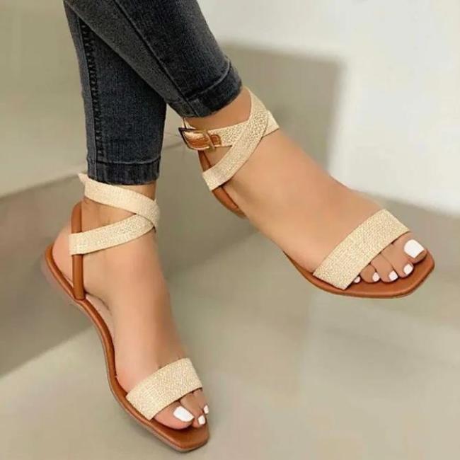 buckle flat sandals
