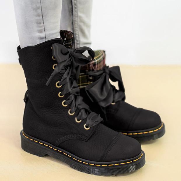 Womens Lace-up All Season Low Heel Pu Leather Casual Boots