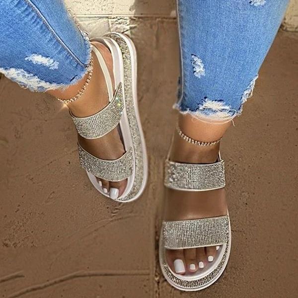 Open Toe Strappy Slip-On Platform Platform Sandals