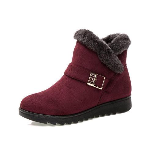 Warm Zipper Ankle Boots Women Flat Slip-on Winter Boots