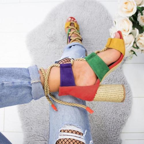 Us 37 89 Casual Suede High Heel Lace Up Sandals M Mensootd Com