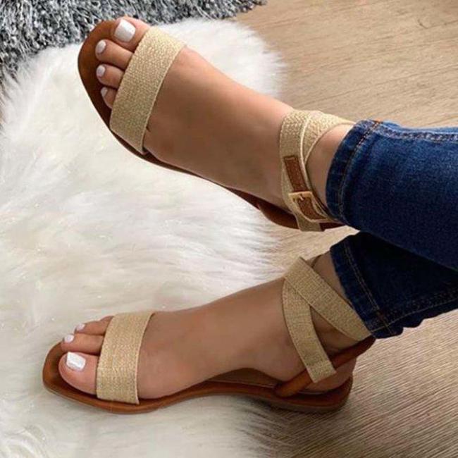 buckle flat sandals
