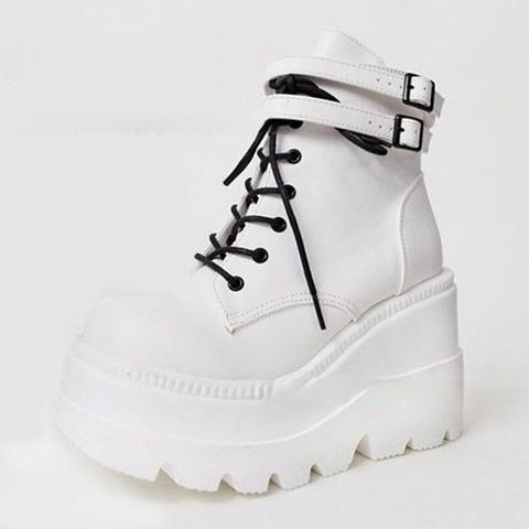 demonia super stacked platform boots