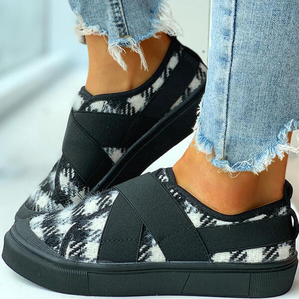 Women Suede Canvas Casual Outdoor Athletic with Elastic shoes