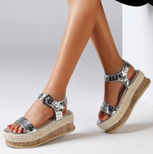 flat platform sandals with ankle strap