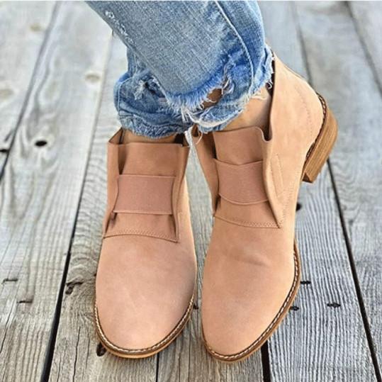 low heel chunky boots