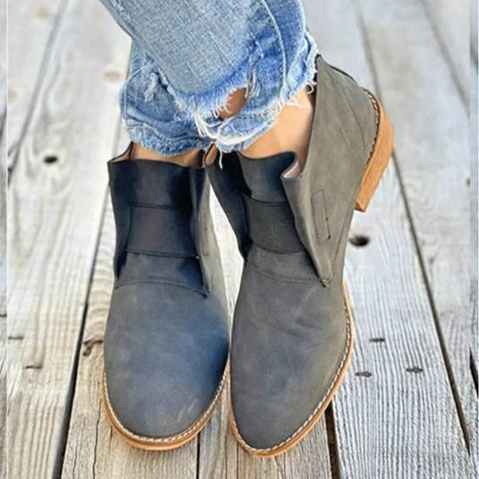 low heel chunky boots