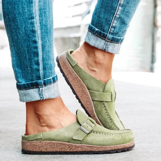 jellipops women casual comfy leather slip on sandals