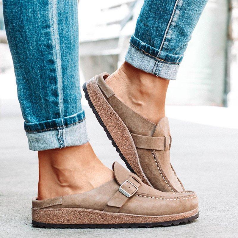 jellipops women casual comfy leather slip on sandals