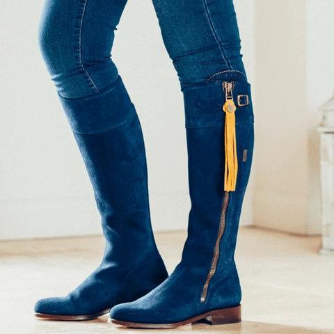 Vintage Zipper Women's Flat Heel Flat Boots