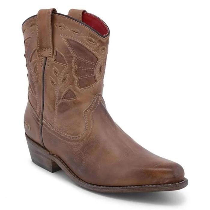 Vintage Personality Roman Striped Leather Boots