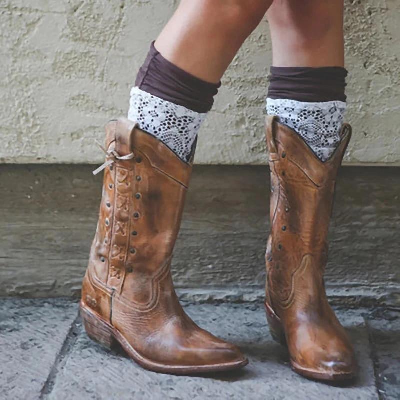 womens cowboy boots with zipper