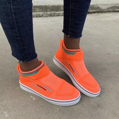 Women Comfy Elastic Slip On Hollow-out Non-slip Breathable Platform Sneakers
