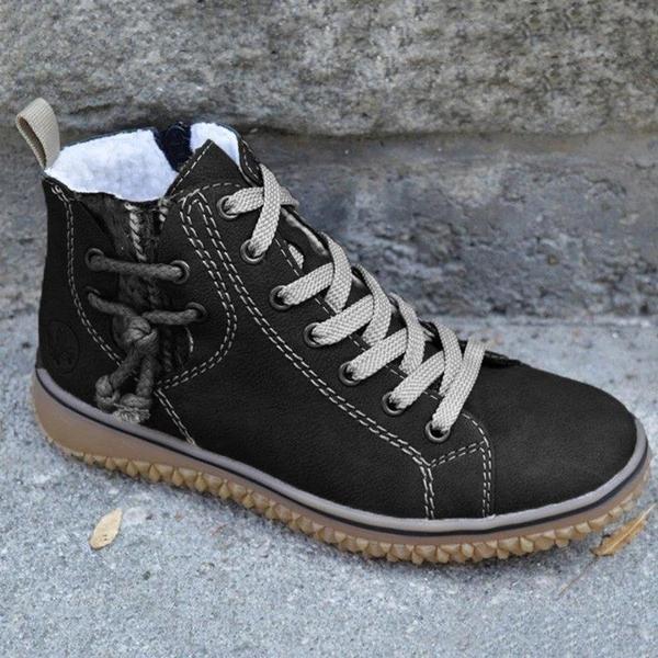 Round Toe Lace-Up Fashion Boots