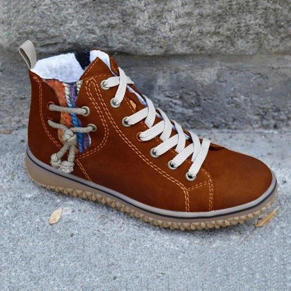 Round Toe Lace-Up Fashion Boots