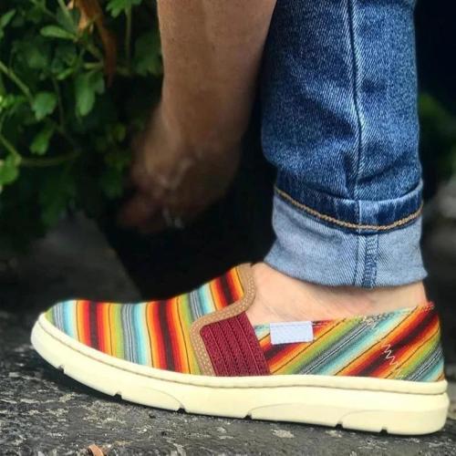 Colorblock Shallow Canvas Loafers