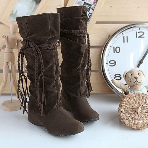 suede boots flat heel
