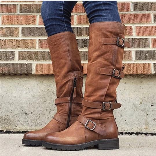 Women Casual Chic Buckle Boots