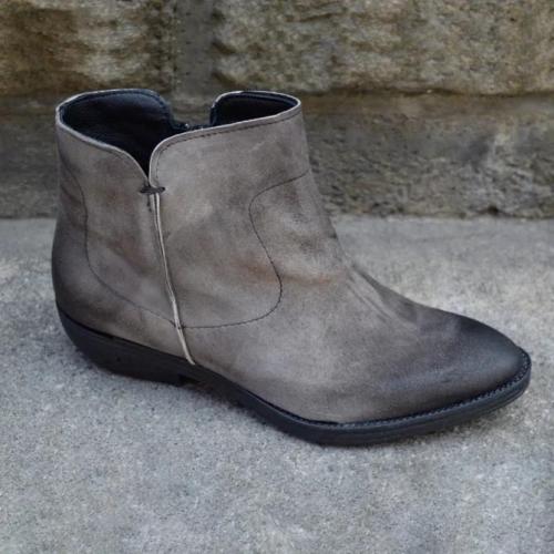Casual Closed Toe Winter Leather Boots