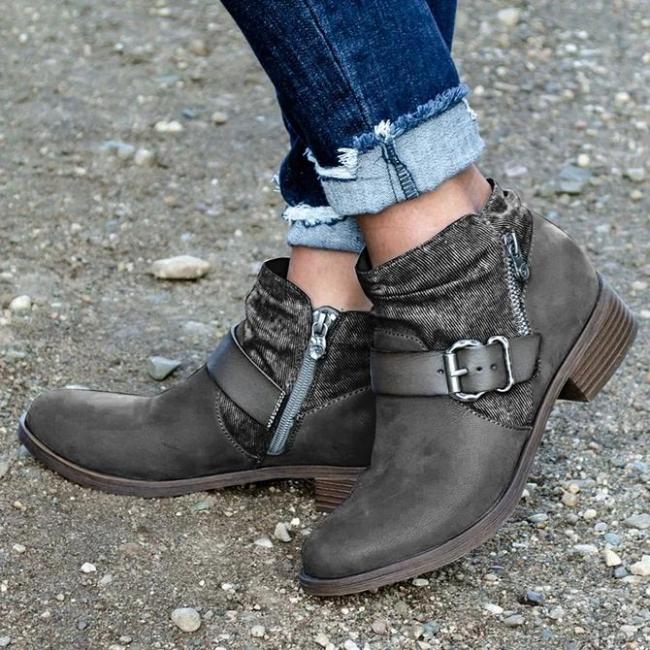 Artificial Leather All Season Split Joint Date Boots