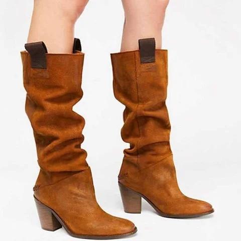 Daily Low Heel Leather Boots