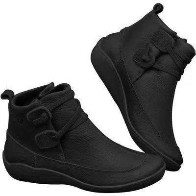 braided strap flat heel all season boots