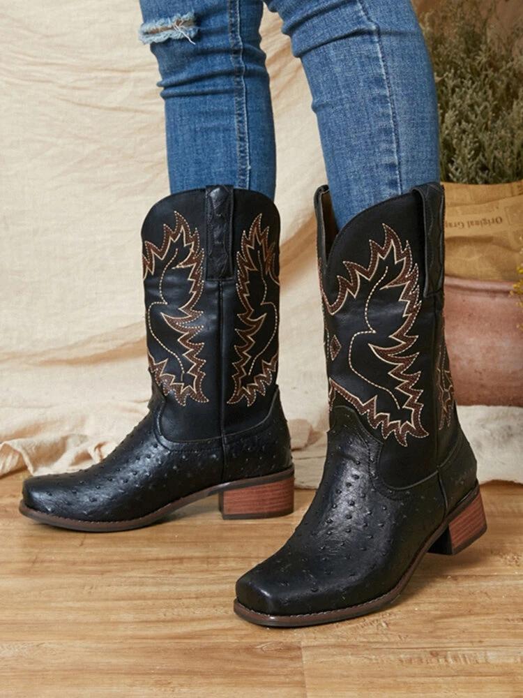 mid calf western boot
