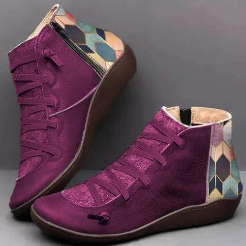 lace up flat heel boots