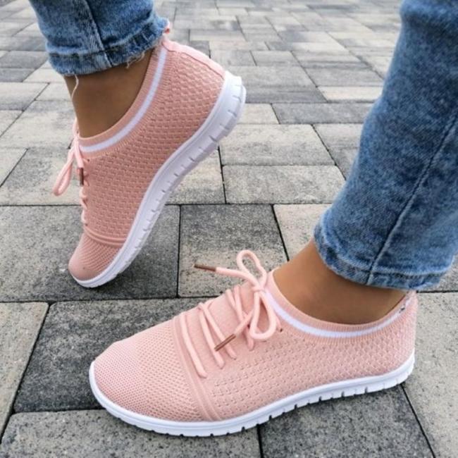 Pink Mesh Sneakers