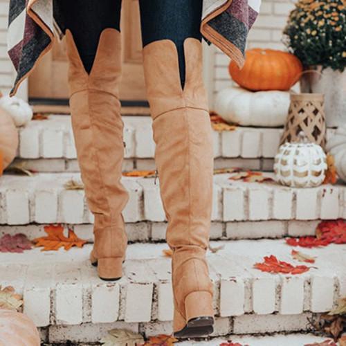 Long Calf Suede Boots