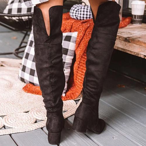 Long Calf Suede Boots