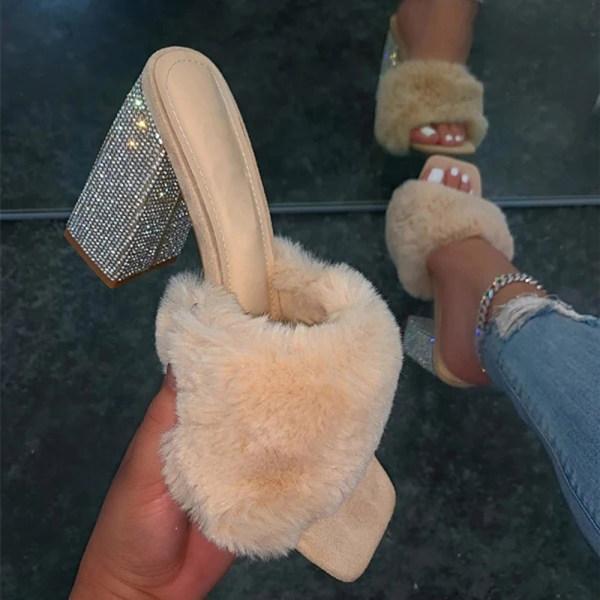 ladies slippers with a small heel