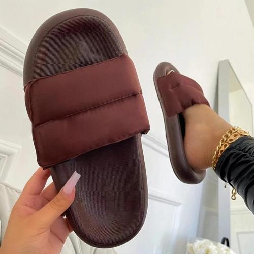 Women Casual Comfy Daily Pu Slip On Flat Slippers