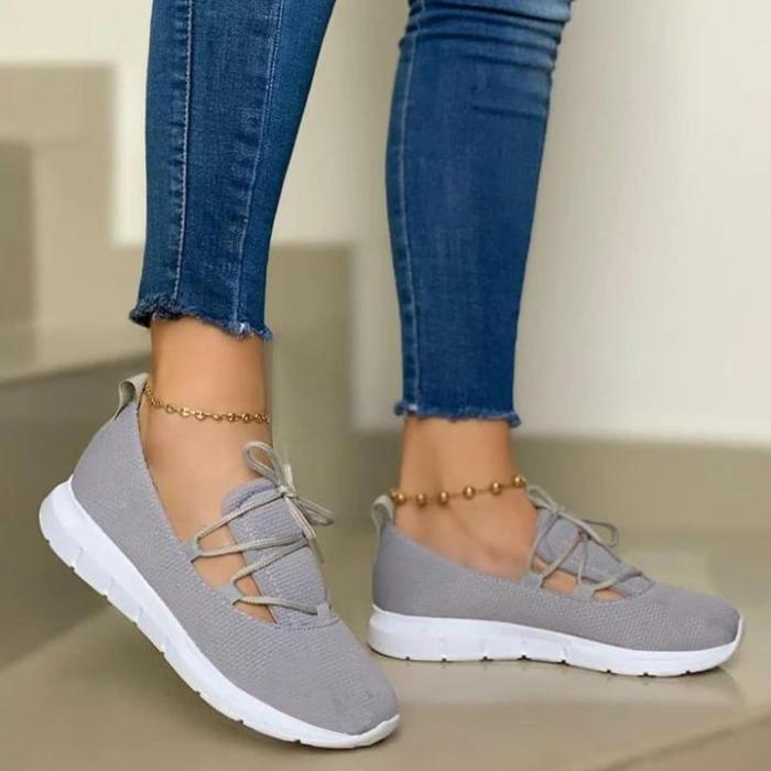 Women's Comfy Lace-up Sports Knit Sneakers