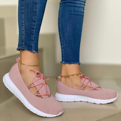 Women's Comfy Lace-up Sports Knit Sneakers