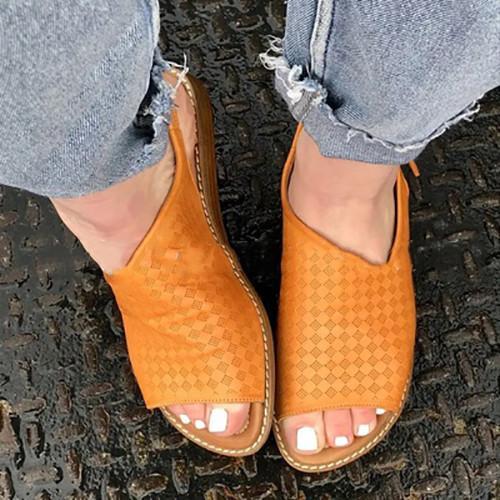 Summer Flat Heel Peop Toe Sandals