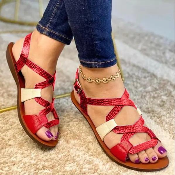 Women’s Fashionable And Comfortable Color Matching Curve Design Sandals