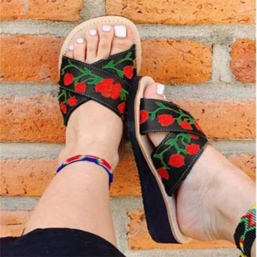Women's Embroidery Flats Slippers