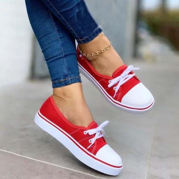Women's Casual Strap Flat Canvas Shoes
