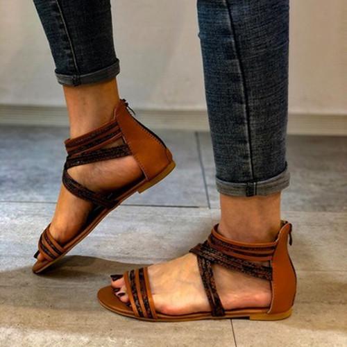 Roma Zipper Sandals