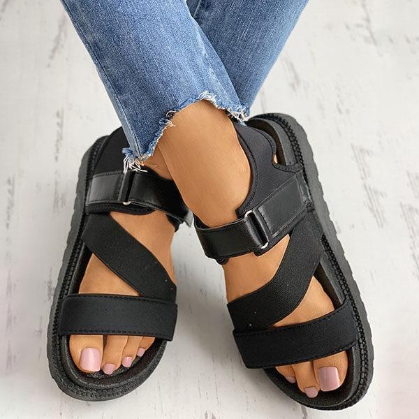 Women's Fashion Open-toe Velcro Platform Sandals